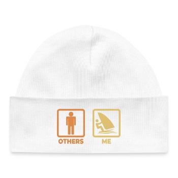 Funny Windsurfer Stick Figure - Baby Organic Beanie - white - Front