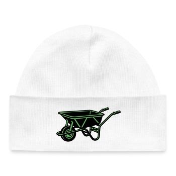 Outil de construction de jardin de brouettes - Bonnet bébé bio - blanc - Devant