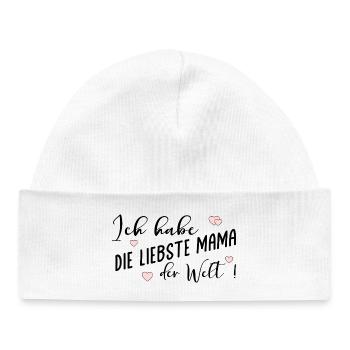 Muttertag Liebste Mama - Baby Organic Mütze - Weiß - Vorne