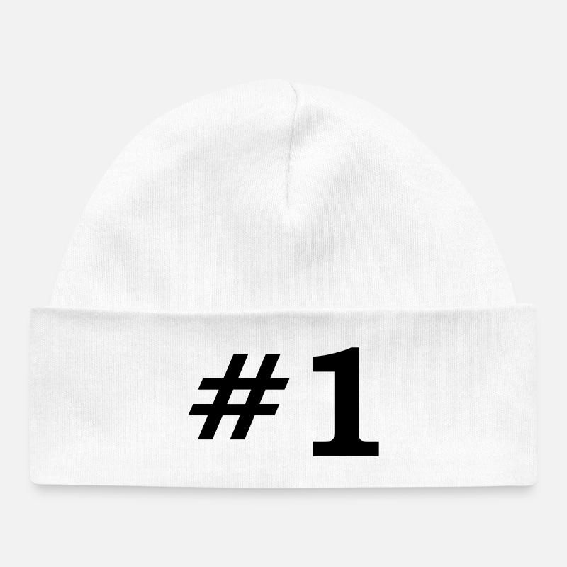 Number One - Baby Organic Beanie - white