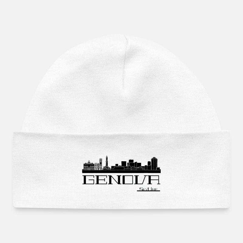 Ligne urbaine Genoa Skyline - Bonnet bébé bio - blanc