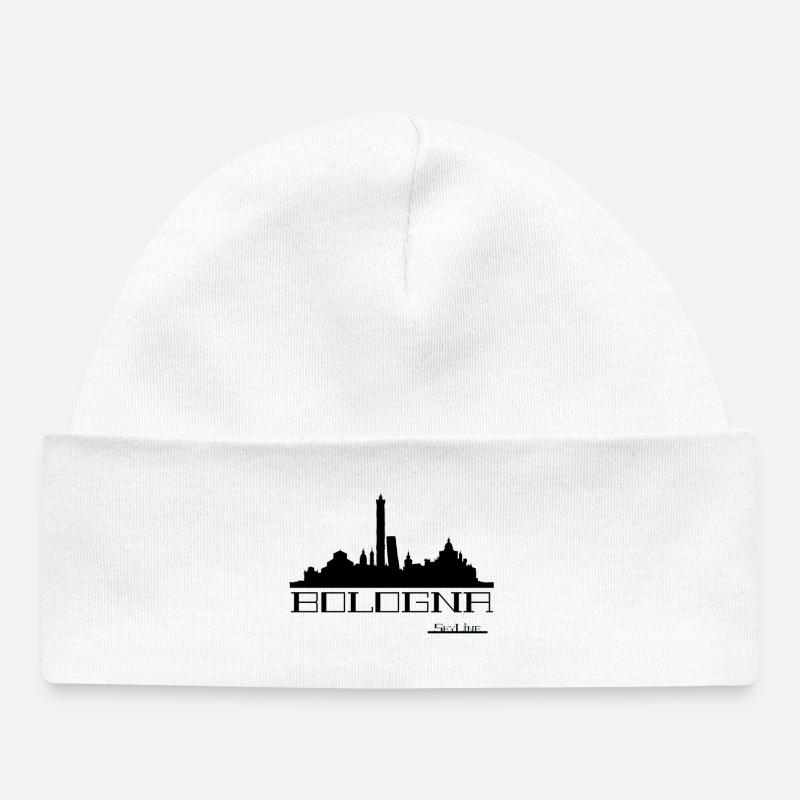 Silhouette néon de la Skyline de Bologne - Bonnet bébé bio - blanc