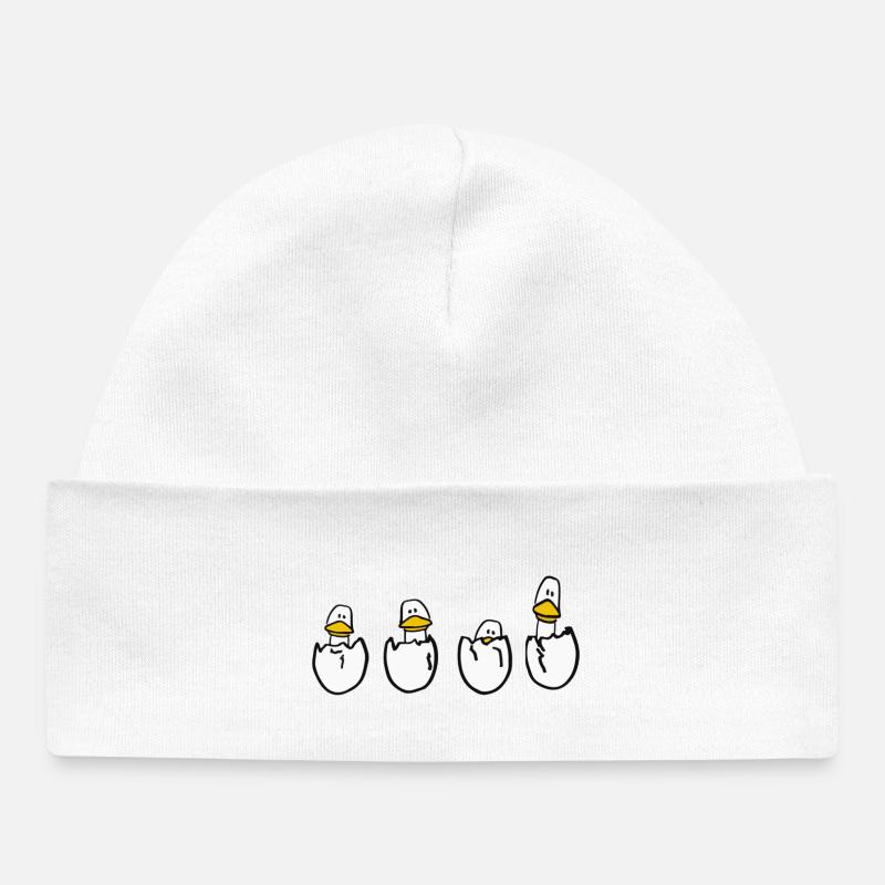Canards à l’œuf - Bonnet bébé bio - blanc