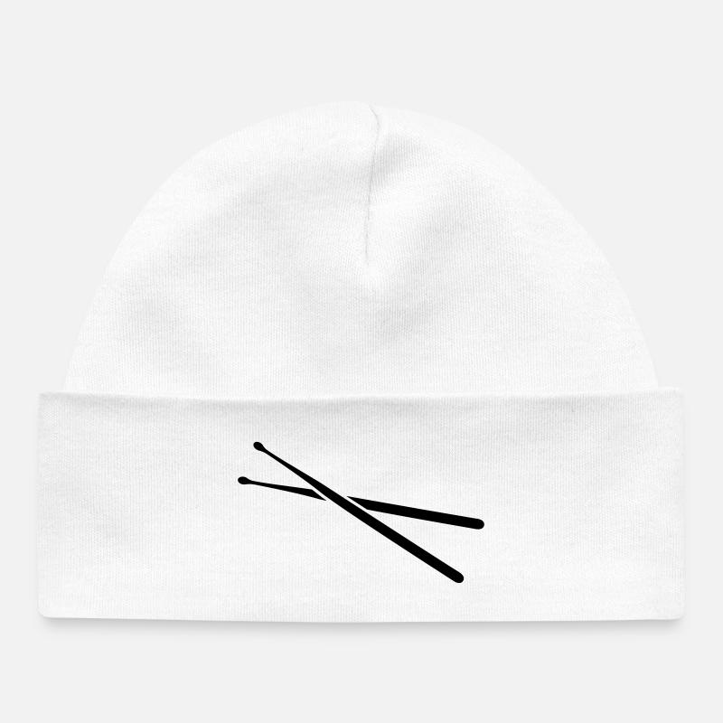 drums - Bonnet bébé bio - blanc