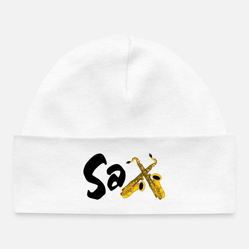 Saxophone Sax - Bonnet bébé bio - blanc