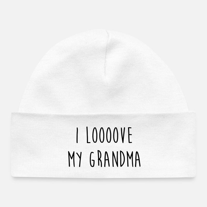 Mamie / Mamy / Grand Mere / Grand-Mère / Bébé - Bonnet bébé bio - blanc