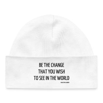 Citation / Philosophie / Pensée / Bonheur / Joie - Bonnet bébé bio - blanc - Devant