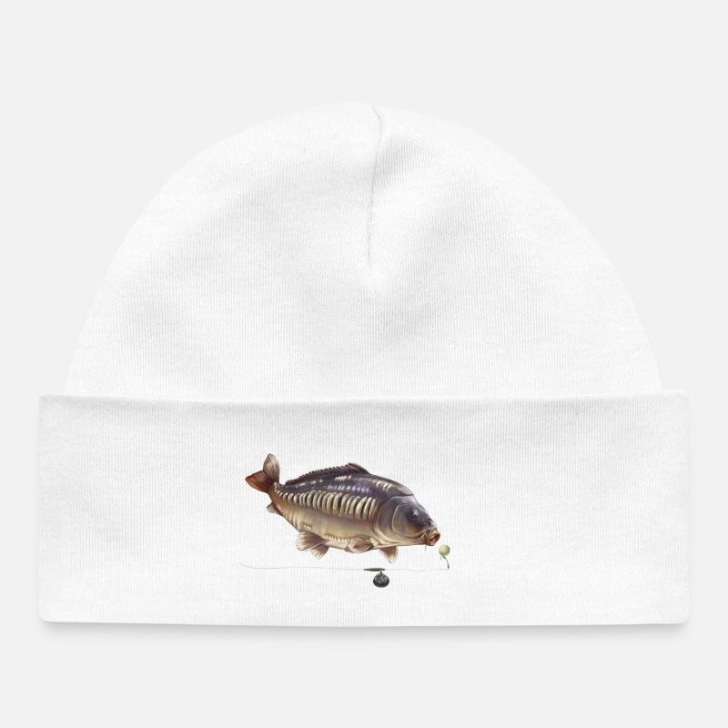 Conception de gréement de pêche à la carpe miroir Pêche au poisson - Bonnet bébé bio - blanc