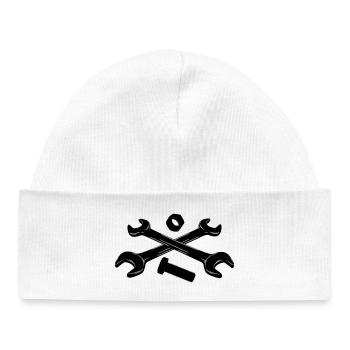 Outils clés écrou et boulon - Bonnet bébé bio - blanc - Devant