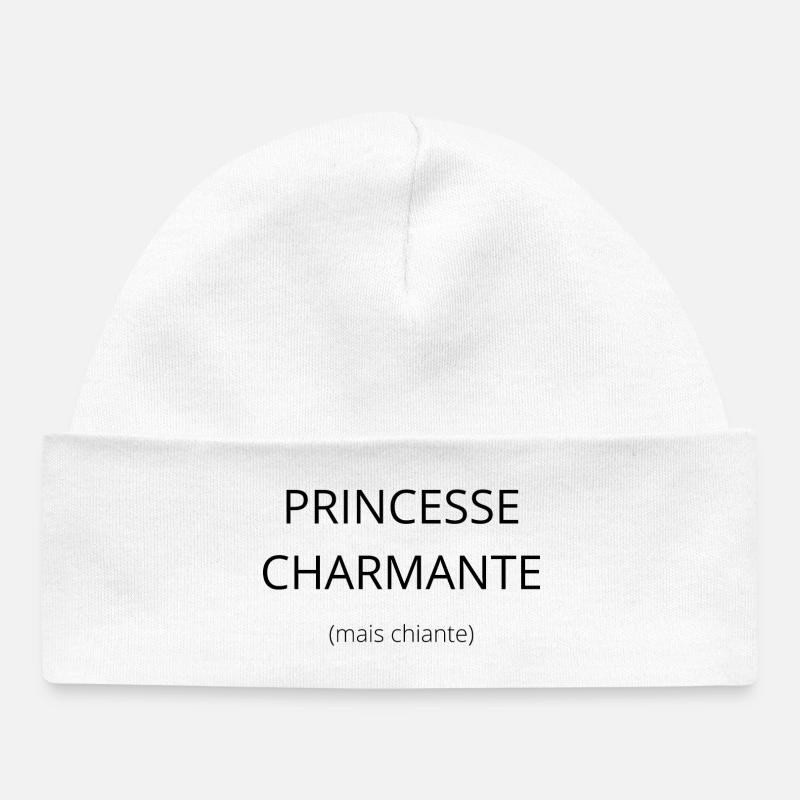 Princesse charmante - Bonnet bébé bio - blanc