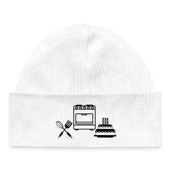 Faire un gâteau - Bonnet bébé bio - blanc - Devant