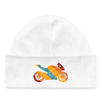 Motorrad Supersport Retro-Farben - Baby Organic Mütze - Weiß - Vorne