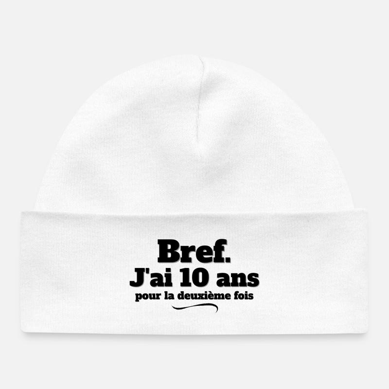 anniversaire 20 ans, 20 ans, j'ai 20 ans - Bonnet bébé bio - blanc