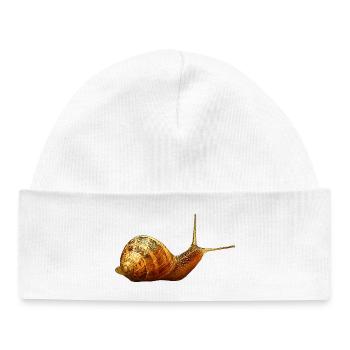 süße tiershirts, Weinbergschnecke - Baby Organic Mütze - Weiß - Vorne