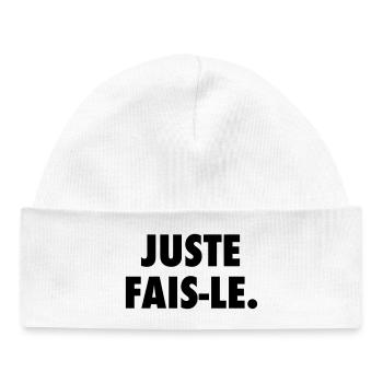 Juste fais le - Bonnet bébé bio - blanc - Devant