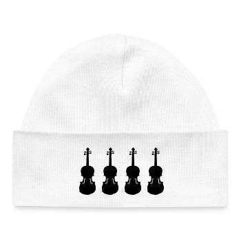 Violons - Bonnet bébé bio - blanc - Devant