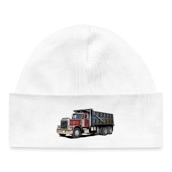 Camion à benne basculante, camion - Bonnet bébé bio - blanc - Devant