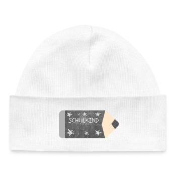 Buntstift Tafeldesign Kreide - Sterne - Schulkind - Baby Organic Mütze - Weiß - Vorne