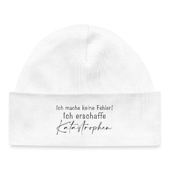 Je ne fais pas d’erreurs Catastrophes - Bonnet bébé bio - blanc - Devant
