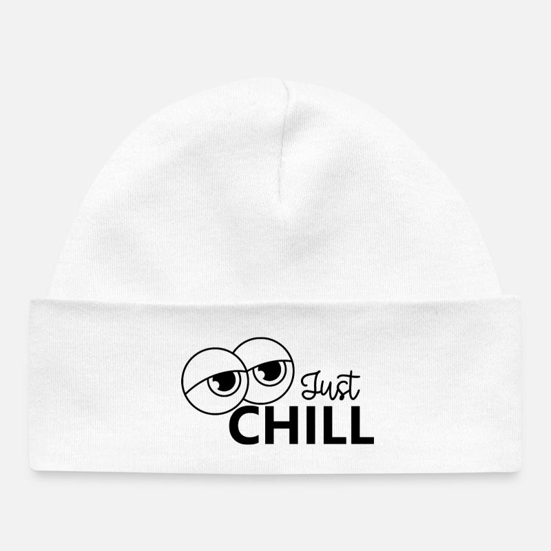 Juste se détendre / Juste détendu - Bonnet bébé bio - blanc