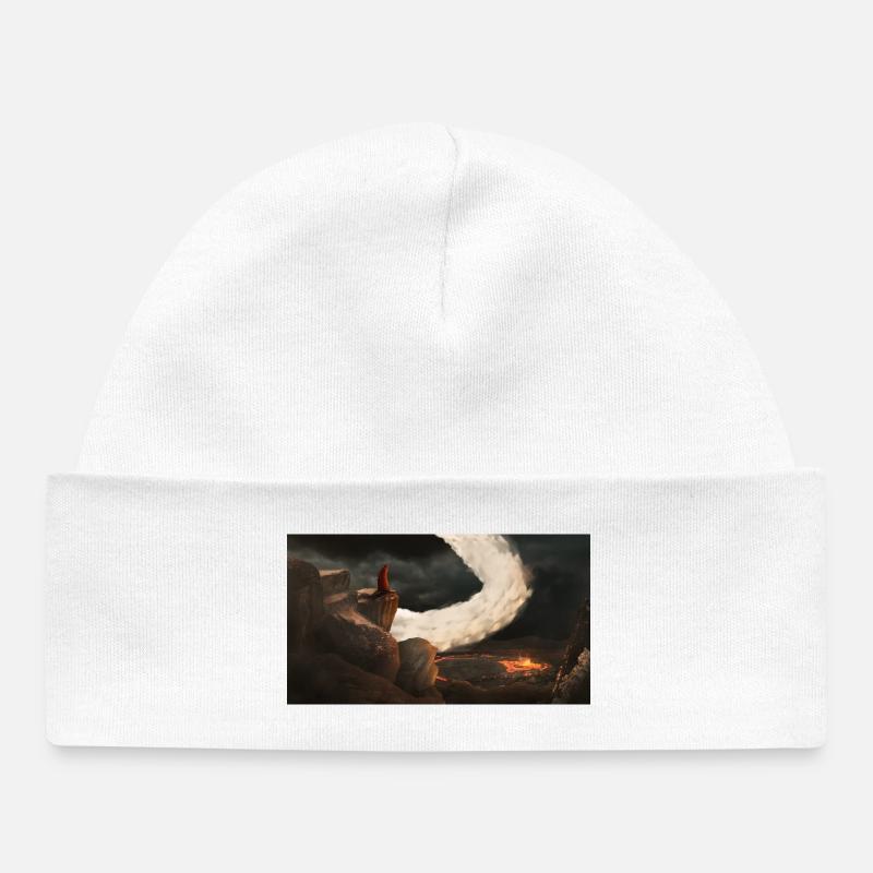 Chevalier sur le promontoire nocturne - Bonnet bébé bio - blanc