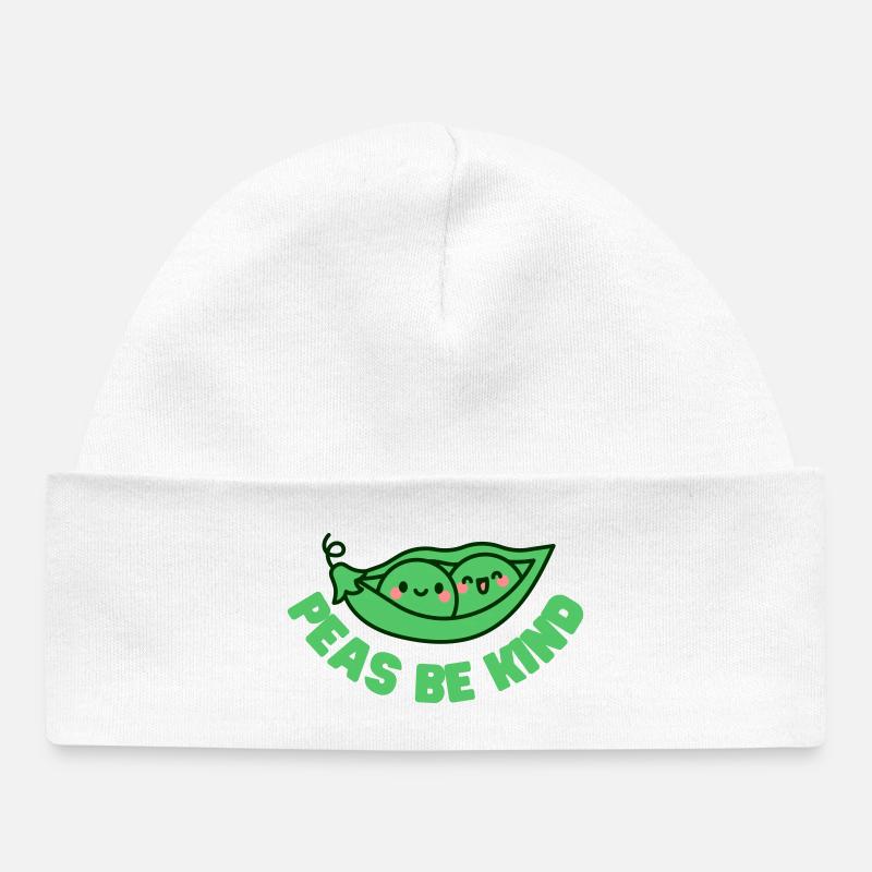 Pois soyez gentils - Bonnet bébé bio - blanc
