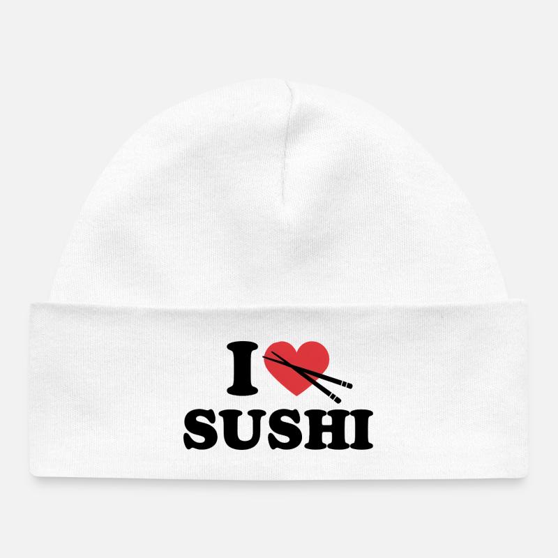 Citation d'un amateur de sushis - Bonnet bébé bio - blanc