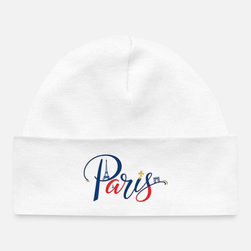 Le souvenir authentique de Paris - Bonnet bébé bio - blanc