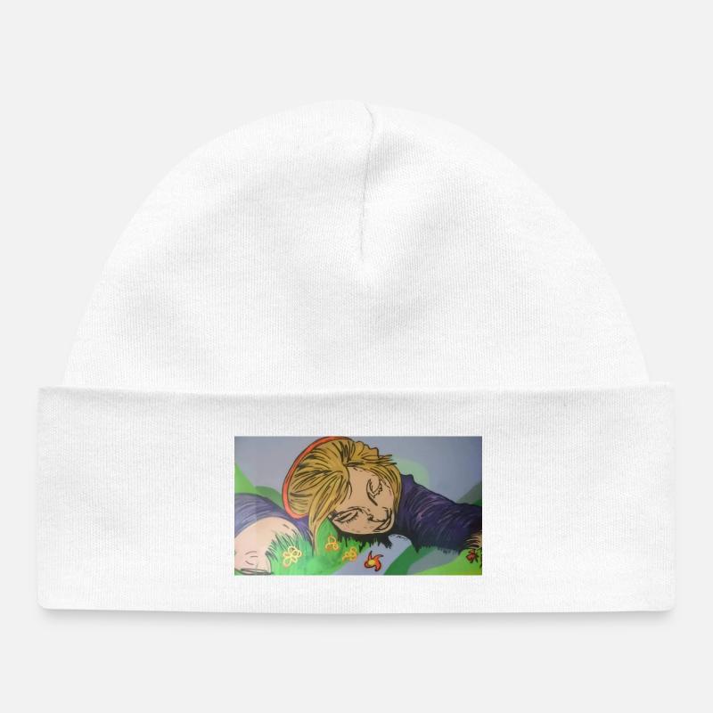 Fille rêveuse - Bonnet bébé bio - blanc
