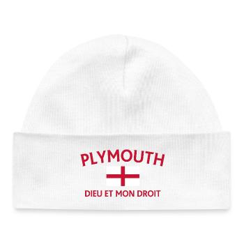 Devise du drapeau de Plymouth - Bonnet bébé bio - blanc - Devant