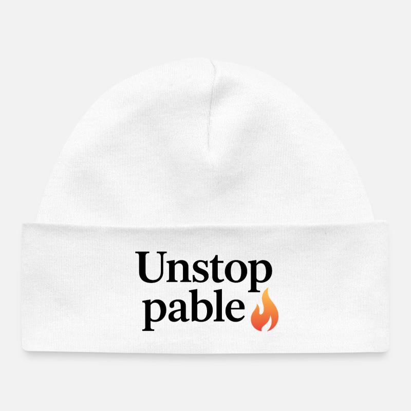 Flamme imparable - Bonnet bébé bio - blanc