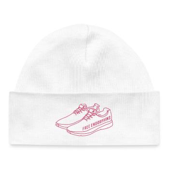 Free Endorphins – Running Motivation Design - Baby Organic Beanie - white - Front