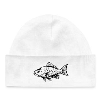 Fish Angler T-shirt Gift Angler - Baby Organic Beanie - white - Front