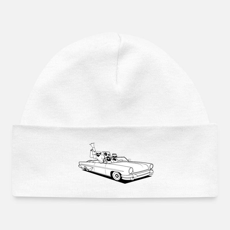 En voiture - Bonnet bébé bio - blanc
