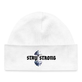Reste fort - Motivation pour la forme physique - Bonnet bébé bio - blanc - Devant