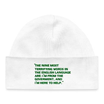 Green quote poster about the government - Baby Organic Beanie - white - Front