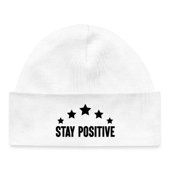 Stay positive star - Baby Organic Beanie - white - Front