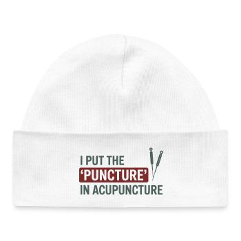 J’ai mis la ponction chez un professionnel d’acupuncture - Bonnet bébé bio - blanc - Devant