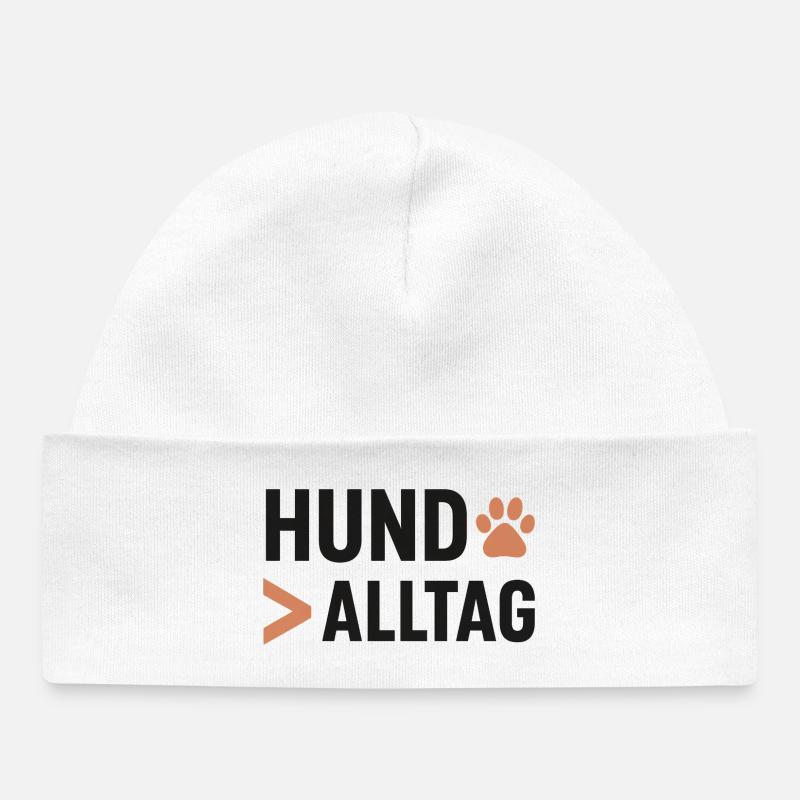 Logo de l’art des pattes du chien tous les jours - Bonnet bébé bio - blanc