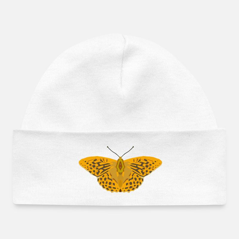 Papillons : Le Manteau de l’Empereur - Bonnet bébé bio - blanc