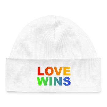 L’amour gagne l’arc-en-ciel - Bonnet bébé bio - blanc - Devant