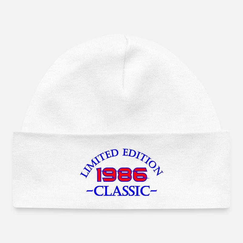 Édition limitée classique 1986 - Bonnet bébé bio - blanc