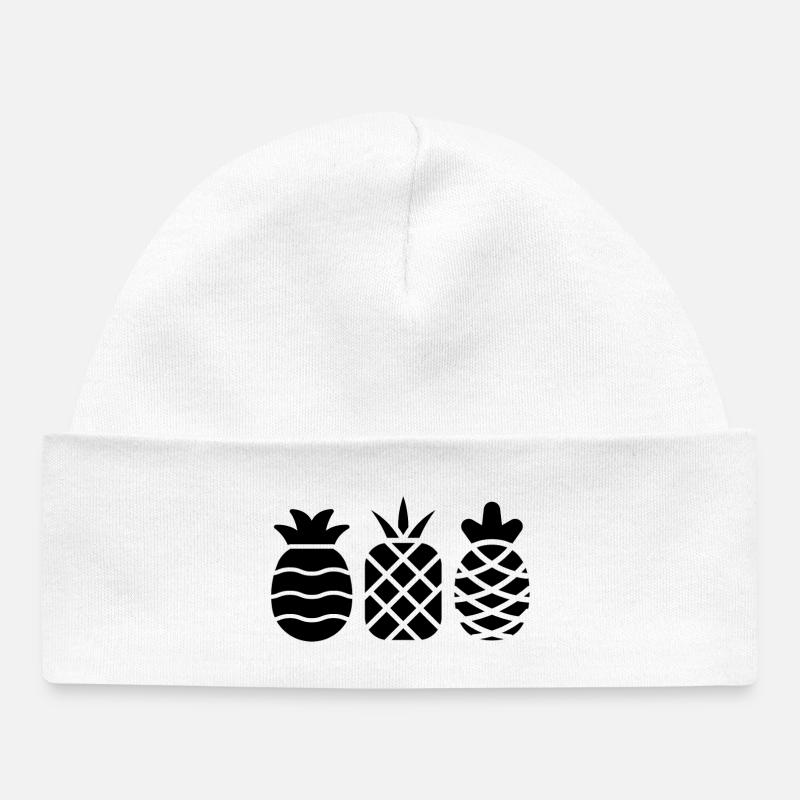 Ananas sans fioritures - Bonnet bébé bio - blanc