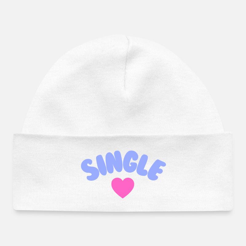 Amour de soi célibataire - Bonnet bébé bio - blanc