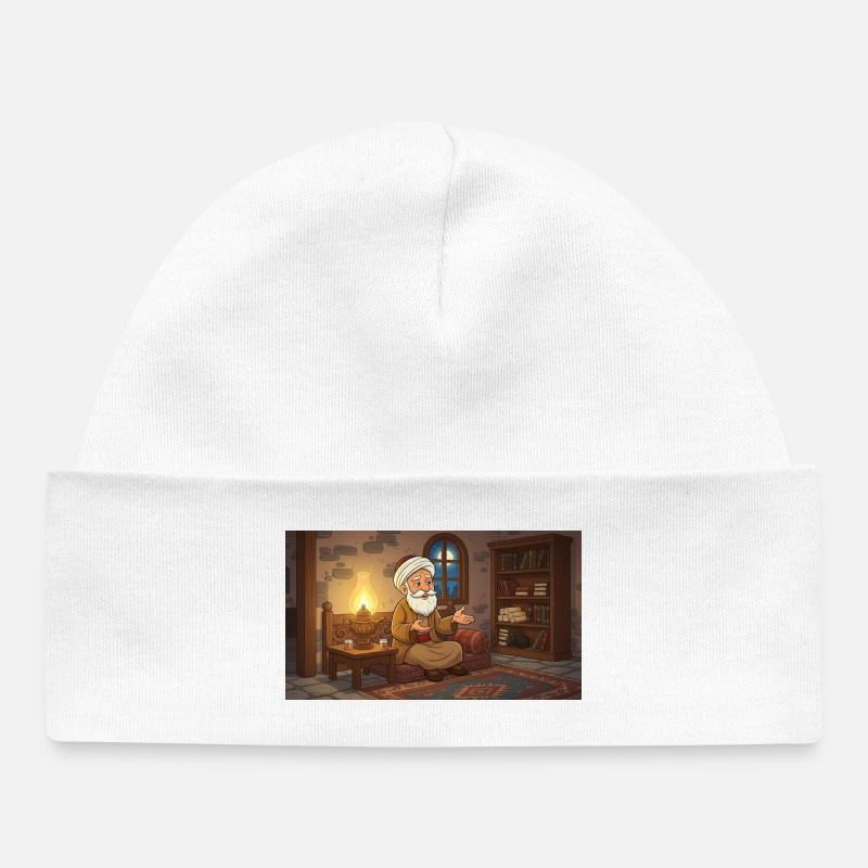 Nasreddin Hodja & L’Oiseau de la Sagesse - Bonnet bébé bio - blanc