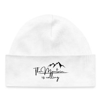 The mountain is calling - Baby Organic Beanie - white - Front