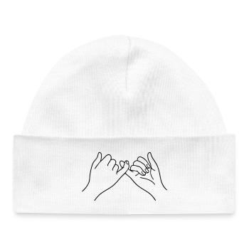Mains de promesse Symbole d’art en ligne Amitié - Bonnet bébé bio - blanc - Devant