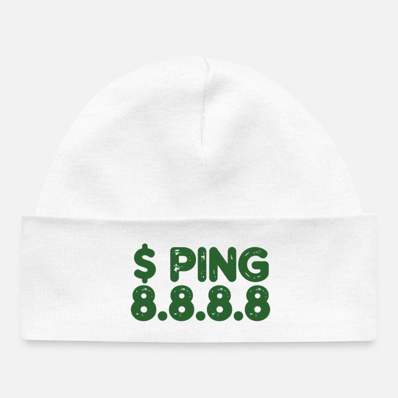 Glyphes rétro de ping en vert - Bonnet bébé bio - blanc