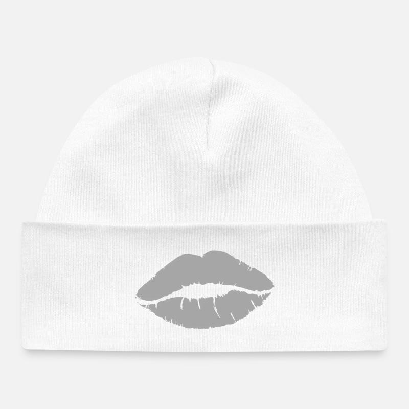 Baiser Gris - Bonnet bébé bio - blanc