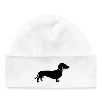 Silhouette du teckel - Bonnet bébé bio - blanc - Devant